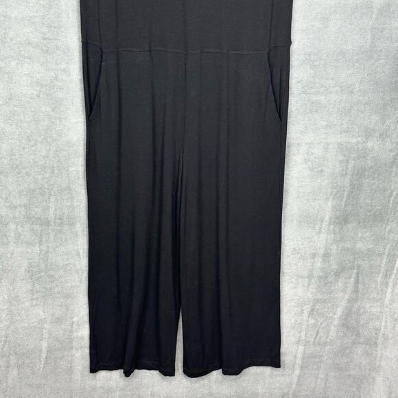Eileen Fisher Jumpsuit Women Extra Small Black Short Sleeve Pant Stretch Neutral - Picture 3 of 12